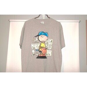 New Delta Magnum Weight Size L. Peanuts Cotton Blend Tee. Charlie Brown Snoopy
